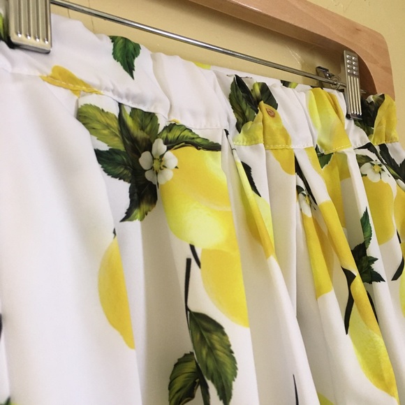 Qupid skirt lemons flare lined white juniors L zip - Picture 4 of 6